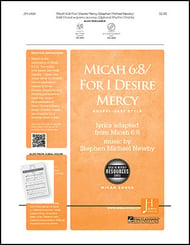 Micah 6:8 / For I Desire Mercy SAB choral sheet music cover Thumbnail